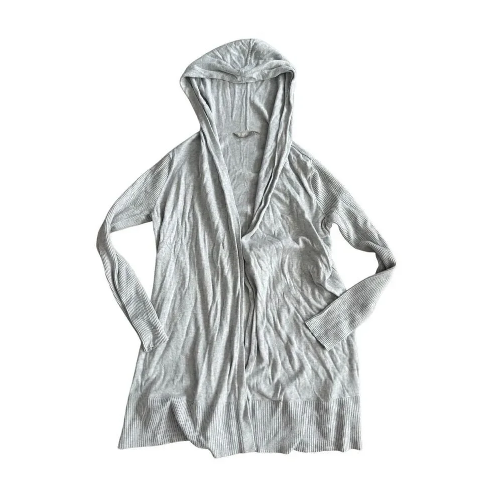 ATHLETA Enlighten Hooded Gray Long Sleeves Silk Blend Yoga Athletic Sweater